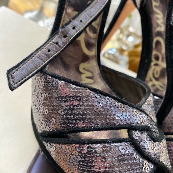 Sam Edelman Paisley Sequin Ankle-Wrap Sandal. Size 7. - Picture 4 of 10